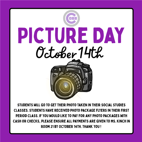 Picture Day is October 14th